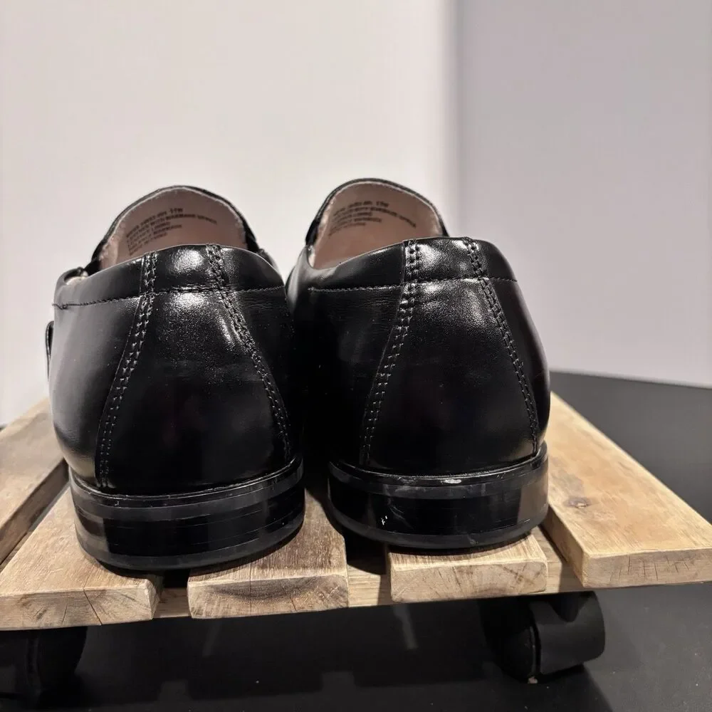 Stacy Adams Beau Moc Toe Loafers Men's 11W Black Slip On Dress/Casual Shoes Wide
